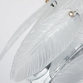 Бра Favourite Beluta 3018-2W, D170*W295*H260, хром, лепестки из полу-прозрачного стекла, декор в виде кристалла в золотом обрамлении на каждом лепестке