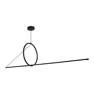 Подвесной светильник SUSPENSION CERCLE ET TRAIT – GRAPHITE SATINE L170 170*45*45 см, 1*LED*25W, 3000K, ImperiumLoft 40.1282-0, Чёрный