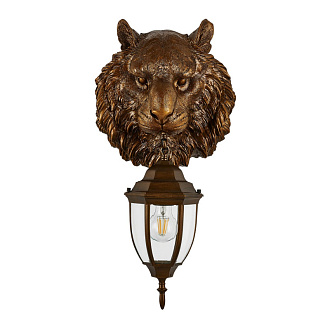 Уличный светильник Favourite Hant 2818-1W, D280*W310*H580, Каркас коричневого цвета, плафон из прозрачного стекла