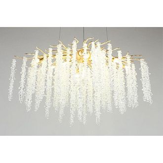 Подвесная люстра 100*50*80-180 см, 10*G9, 5W, Aployt PAULINA APL.848.23.10, золотой
