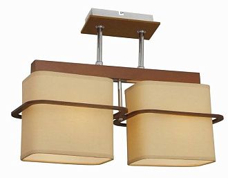 Люстра L420 x W145 x H310, мм, 2*40W (80W), BROWN+CH (Коричневый+Хром) Sfera Sveta 85564/2CA BR+CH