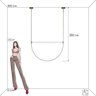 Светильник 100 см, 20W, 3000K, LOFT IT Liana 10221/2050, коричневый