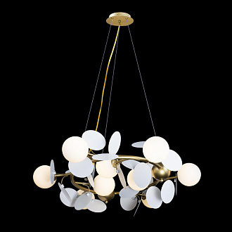 Люстра подвесная LOFT IT Matisse 10008/700 white, диаметр 70 см, золото-белый