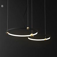 Подвесной кольцевой светильник PLANETARY D50+40 11,5*55,5*55,5 см, 2*LED*28, 22W, 4000K, ImperiumLoft PLANETARY01, Чёрный, Белый