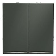 Выключатель встраиваемый Voltum S70 двухклавишный с подсветкой 10А, титан пластик Soft touch VLS020206