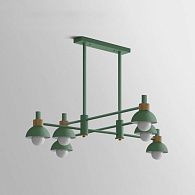Подвесной реечный светильник FANTA LONG Green 128*128*115 см, 6*E27*60W, ImperiumLoft FANTALONG01, Зелёный