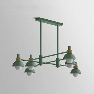 Подвесной реечный светильник FANTA LONG Green 128*128*115 см, 6*E27*60W, ImperiumLoft FANTALONG01, Зелёный