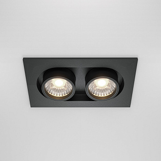 Встраиваемый светильник 15,9*9,5*9,8 см, LED*20W, 4000 К, Hidden DL045-02-10W4K-B Maytoni Downlight, Черный, вр 7,5*14,5 см