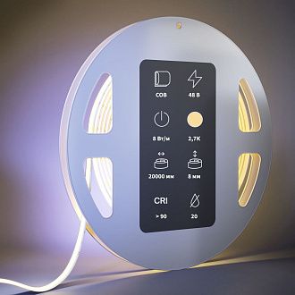 Светодиодная лента Ultra 48В COB 8Вт/м 2700K 20м IP 20 201218 Maytoni Technical, цена за метр, катушкой по 20 м