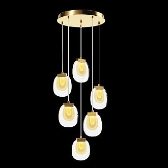 Каскадная люстра 45*45*325 см,  LED, 18W, 3000К, Maytoni Biology MOD367PL-L18BBSK латунный