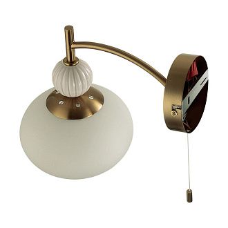 Бра с выключателем *16*22-22 см, 1*E14*40W, Lumion Gloriya LUM8272/1W, латунь; бежевый