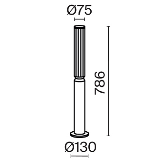 Садово-парковый светильник 7,5*78,5 см, LED, 12W, 3000К, Maytoni Lit O593FL-L12BR3K коричневый