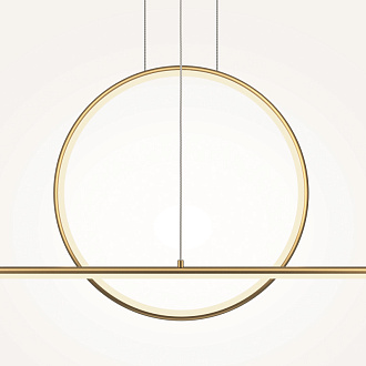 Подвесной светильник 143*11,7*344 см, LED, 40W, 3000К, Maytoni Halo MOD247PL-L49BSK латунный