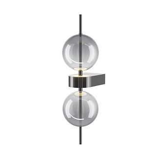 Бра 43 см, 8W, 3000K, Maytoni Double Moon MOD478WL-L8B3K, черный