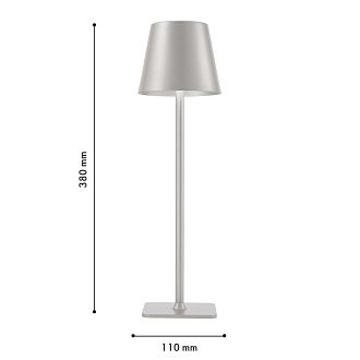 Настольная лампа 11*38 см, 1*LED, 3,5W, 4000K, F-Promo Pyari 4617-1T, серый