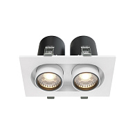 Встраиваемый светильник 15,9*9,5*9,8 см, LED*20W, 4000 К, Hidden DL045-02-10W4K-W Maytoni Downlight, Белый, вр 7,5*14,5 см