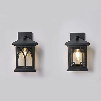Уличный настенный светильник 19,5*15*-24,5 см, 1*E27*40W, Voltega Доми / Domi VGL7219WL-01B1, Черный