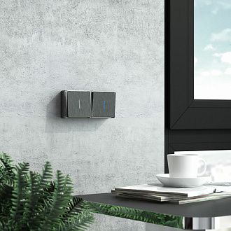 W5010104 Выключатель одноклавишный с подсветкой Gallant, графит рифленый Werkel, 4690389163814