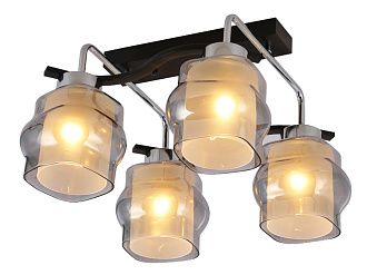 Люстра L370 x W340 x H240, мм, 4*40W (160W), BLACK+CH (Черный+Хром) Rilon 07032/4 BLACK+CHROME