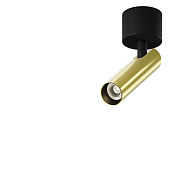 Потолочный светильник 3*16,6 см, LED 6W 3000K Maytoni Technical Focus T C141CL-L125-6W3K-BBS черный/латунь