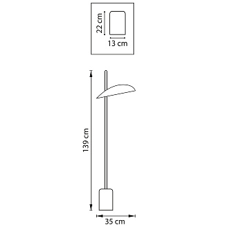Торшер 35 см, 5W 3000K Lightstar Marmara 801716 Золото; Белый