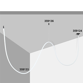 Подвесной комплект с 2-х метровым тросом 200*1*1 см, Novotech 359136 Ramo Konst, черный