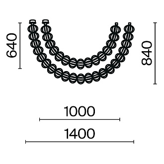 Подвесной светильник 153,7*84 см, LED*117W, 3000 К, Golden Cage MOD216PL-L42G3K Maytoni, Золото