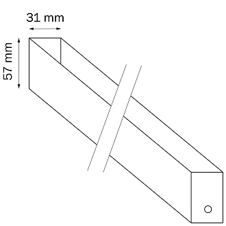 Трек PRO 220V, 1 метр 3,1*100*5,7 см, Lightstar Teta 505016 белый