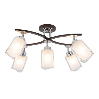 Люстра потолочная Citilux Фортуна CL156152 Венге\Хром 47*36*35