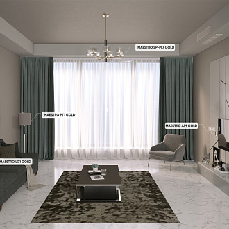 Люстра 79 см Crystal Lux MAESTRO SP-PL7 GOLD Золото/черный