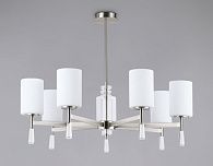 Люстра со стеклянными плафонами на штанге **59- см, 7*E27*60W, K, Ambrella Light High Light LH56253, никель