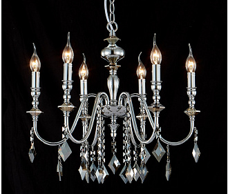 Люстра 56 см, Crystal Lux MERCEDES SP6 CHROME/SMOKE Хром