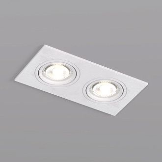 Светильник встраиваемый 17,3*9,3*2,5 см, вр 15*7,5 см, 2*GU5.3*10W, Denkirs Billum DK3022-WH, белый