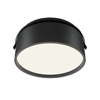 Встраиваемый светильник 12*12*6,6 см, LED, 18W, 4000К, Maytoni Technical ONDA DL024-18W4K-B черный, вр 11,7 см
