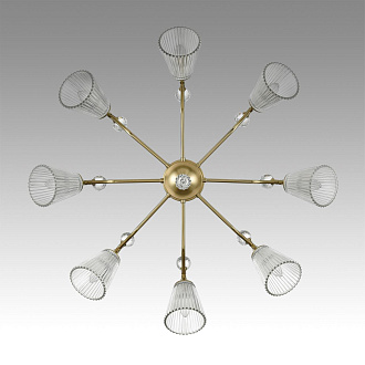Люстра потолочная 81*32 см, 8*E14 Lumion Aurica 8046/8C латунь