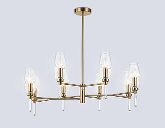 Люстра на штанге **52- см, 8*E14*40W, K, Ambrella Light High Light LH55202, латунь