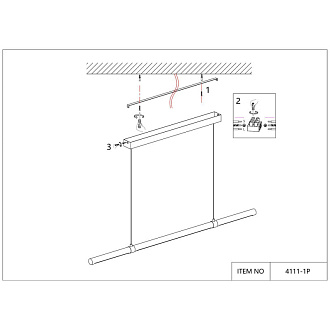 Подвесная люстра Favourite Cuero 4111-1P, L1200*W35*H100/1200, каркас светильника выполнен из металла, окрашенного под темное дерево, которое благородно сочетается с креплениями в цвете матовое золото. Акриловый р