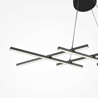 Подвесная люстра 103,5*30*307 см, LED, 40W, 4000К, Maytoni Halo MOD244PL-L50BK черный