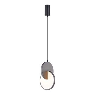 Подвес 17*40,5-198 см, 1*LED, 7W, 3000K, F-Promo Grahan 4609-1P, черный матовый