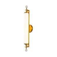 Бра Favourite Plunger 3012-2W, D105*W100*H700, латуни, плафон из искусственного белого мрамора, стеклянный декор по краям