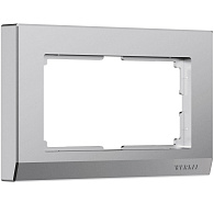 W0081865 Рамка для двойной розетки Stark, серебряный матовый Werkel, 4690389194986