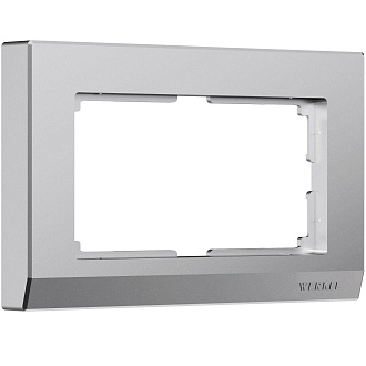 W0081865 Рамка для двойной розетки Stark, серебряный матовый Werkel, 4690389194986