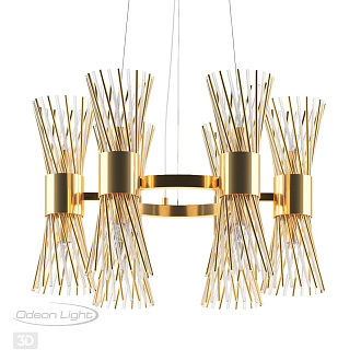 Подвесная люстра Odeon Light Orta 4839/12, диаметр 60 см, золото