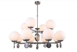 Люстра на штанге Stilfort 2141/11/12P, диаметр 92 см, никель