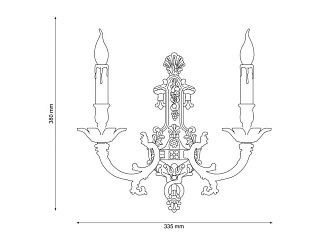 Бра *33,5* см, 2*E14*40W, Lucia Tucci Firenze FIRENZE W1781.2 antique gold, золотой