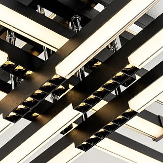 Светильник 77*77*13 см, LED*80W, 3000-6000K, Modelux  MDL.9376.700CL BK, Чёрный, Хром