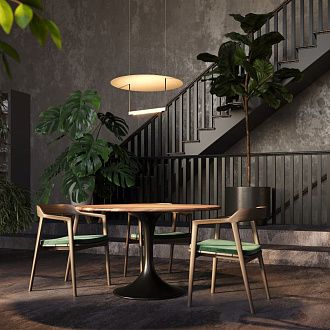 Подвесной светильник с диммером 60*60*334,6 см, LED*30W, 3000K, Maytoni Ambience MOD280PL-L30B3K1, черный