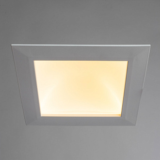 Светильник, 17 см, 16W, 3000К, белый, теплый свет,  Arte Lamp Riflessione A7416PL-1WH, встраиваемый светодиодный
