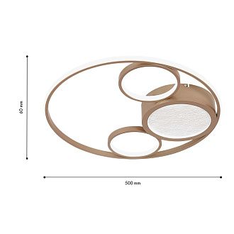 Потолочный светильник 50*7 см, 4*LED, 105W, 7000K, F-Promo Campus 4681-4C, золотой матовый