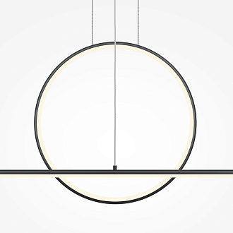 Подвесной светильник 143*11,7*300 см, LED, 40W, 4000К, Maytoni Halo MOD247PL-L49BK черный
